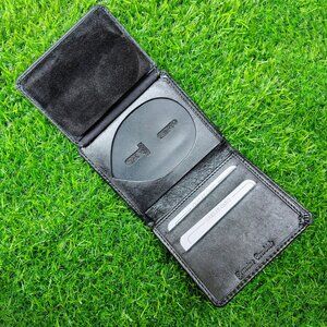 Leather Bi-Fold Badge Wallet for Police & Law Enforcement, ID Badge Holder
